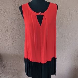 Umgee Red and Black Sleeveless Top